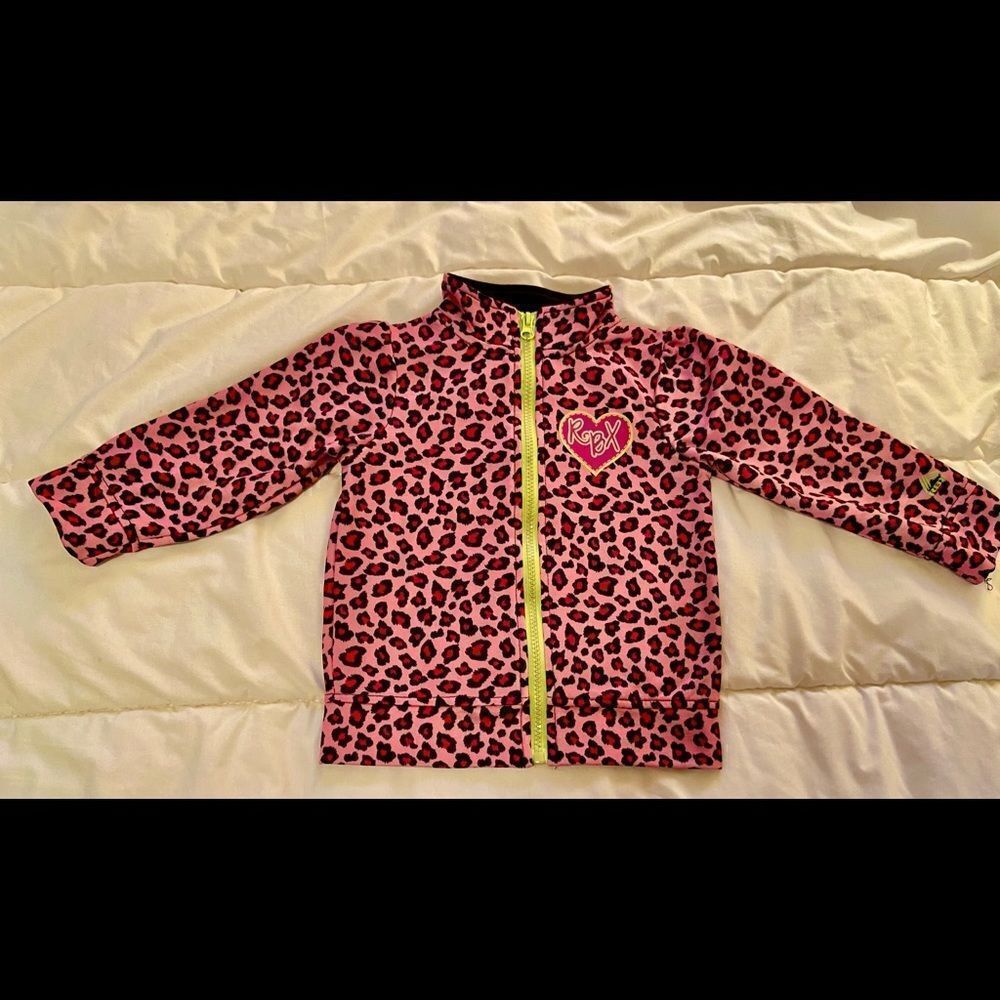 RBX Girls Pink Leopard Print Jacket Zip Sz 4T